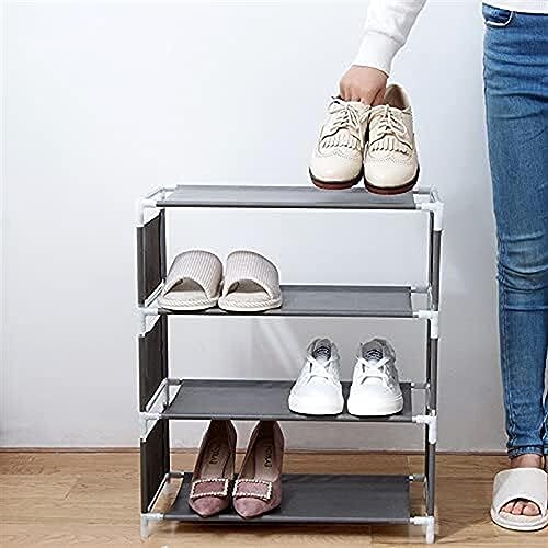 KRHINO Shoe Rack Multi-storey Shoe Rack Multi-functional Organizer Household Cloth Storage Rack Easy To Assemble Dormitory (Color : 4 Tier Grey)