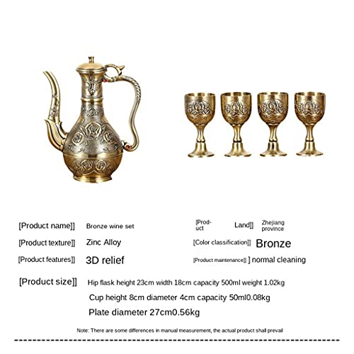 FEER Metal Bronze Wine Set European Vintage Home Wine Cabinet Decoration Wine Pot