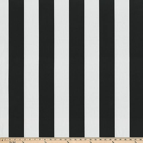 Pillow Perfect Stripe Indoor/Outdoor Sofa Setee Swing Cushion, Tufted, Weather, and Fade Resistant, 19" x 44", Black/White Cabana Stripe, 1 Count