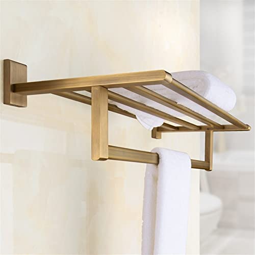 HIGOH Towel Rack Antique Towel Rack, All Copper Bath Towel Holder, Bathroom Hanger, Toilet Rack, Toilet Toilet Bathroom Hardware