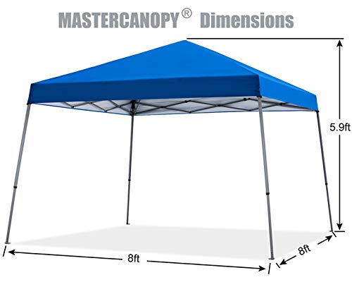 MasterCanopy Portable Pop Up Gazebo tent with Large Base (2x2,Blue)