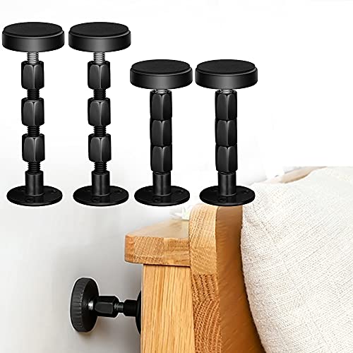 Krisler Black Adjustable Threaded Bed Frame Anti-Shake Tool, Headboard Stoppers, Bedside Headboards Prevent loosening Anti-Shake Fixer, Easy Inst