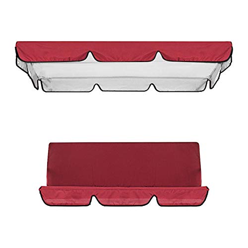 NJGRAE Swing Cushion Cover, Waterproof 3 Seater Swing Seat Cover Bench Cushion Covers Chair Protection for Outdoor Garden Patio Hammock (Gray)