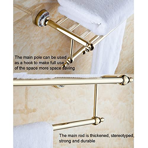 HIGOH Towel Racks,Bathroom Towel Rack Wall Mounted Towel Holder,Bath Towel Rack Rail,Wall-Mounted Bathroom Stainless Steel Bathroom Towel Shelf,B
