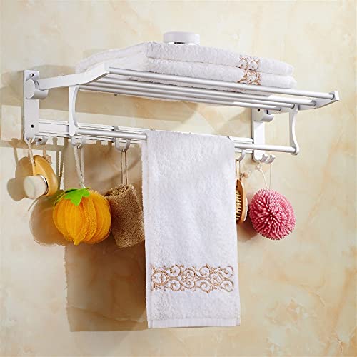 HIGOH Towel Racks,Bathroom Towel Rack Wall Mounted Towel Holder,Towel Rack,Wall-Mounted Solid Alumitowel Holder,Foldable Design Bathroom Accessor
