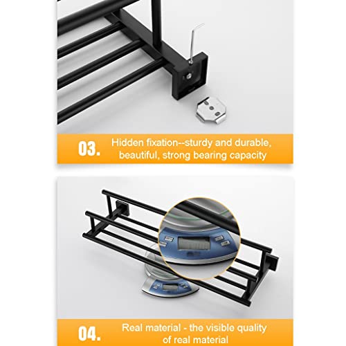 HIGOH Towel Racks,Bathroom Towel Rack Wall Mounted Towel Holder,Square Towel Rack,Bathroom Toilet Rack,Towel Bar Double Bath Towel Rail