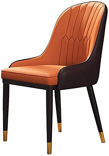 Kitchen Dining Chairs Metal Legs Leisure Sofa Chair PU Leather Seat and Backrest Office Reception Chair Easy To Assemble (Color : Green)