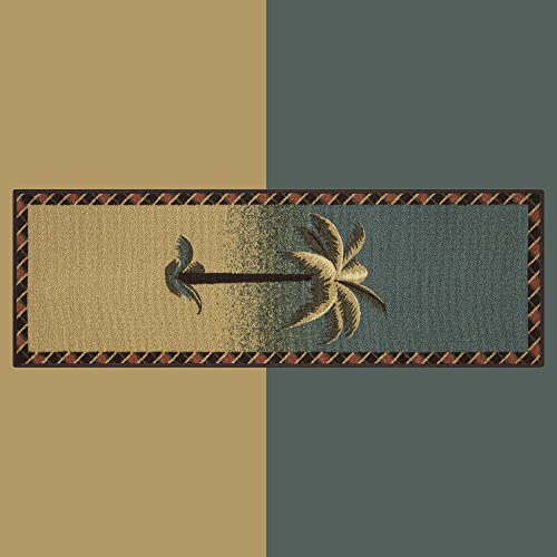 Ottomanson Rubber Back Doormat Collection, Floral Tile Design, "Welcome" Text, 51 cm x 76 cm, Multicolor