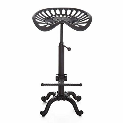 VINTAGELIVING Industrial Bar Stool-Swivel Tractor Seat-Kitchen Dining Counter Chair-Extra Pub Height- Adjustable 24.8-31"-Iron Cast Design