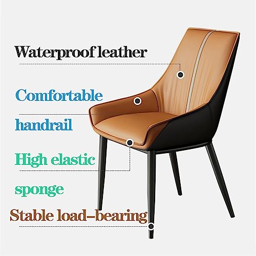 RILOOP Modern Dining Chairs Pu Upholstered Kitchen & Dining Room Chairs Leather Mid Century Modern Chairs with Metal Chair Legs,Loads up to 136Kg