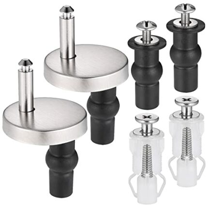 Zocipro 6Pcs Toilet Seat Fixings, Universal Quick Release Toilet Seat Fittings, Stainless Steel Toilet Seat Screws Kit for WC Toilet Blind Holes