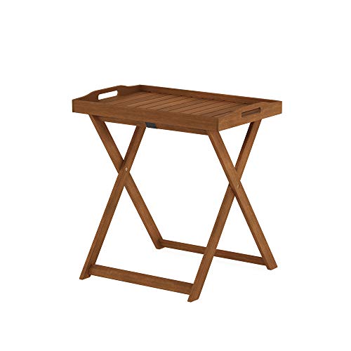 Furinno Outdoor Hardwood Tray, Coffee, Side Table, Wood, Natural, 40.1 x 62.2 x 67.6 cm