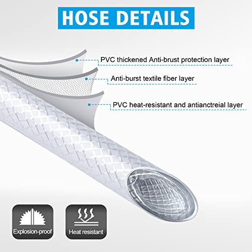 PVC Smooth Shower Hose 3m, JatilEr Universal Replacement Shower Hose Pipe Extra Long Shower Tube with 2 washers, Non-Toxic Flexible, Kink and Lea