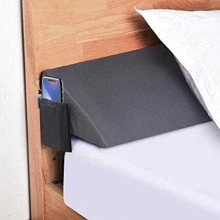Moavica King Size(10"x6"x76") Bed Wedge Pillow for Headboard/Bed Gap Filler,Close The Gap(0-7") Between Your Mattress and Headboard(Arched Gray)