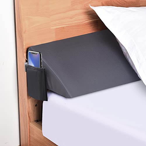 Moavica King Size(10"x6"x76") Bed Wedge Pillow for Headboard/Bed Gap Filler,Close The Gap(0-7") Between Your Mattress and Headboard(Arched Gray)