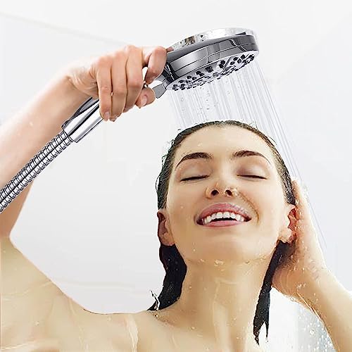 High Pressure Shower Head with Handheld, 8 Spray Settings + 2 Power Jet Modes Shower Heads, 5.04" Detachable Showerhead Set with Stainless Steel
