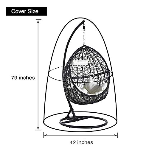 Egg Hanging Chair Cover, Waterproof 115 * 190cm 210D Oxford Fabric Heavy Duty Veranda Patio Cocoon Chair Garden Furniture Protective Cover Water