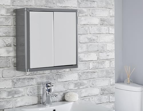 House & Homestyle Mirror Cabinet, Engineered Wood, One, Grey