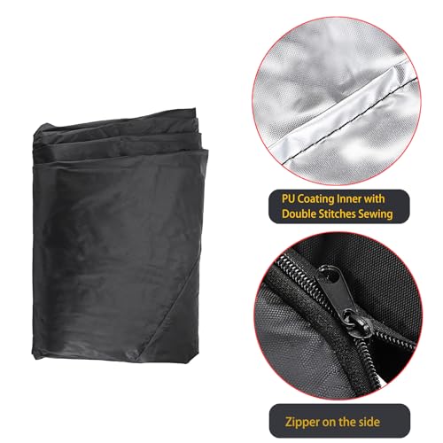 OwnMy Waterproof Treadmill Cover Outdoor Treadmill Dust Cover - Dustproof Running Machine Cover with Drawstring Zipper, Black Large Treadmill Pro