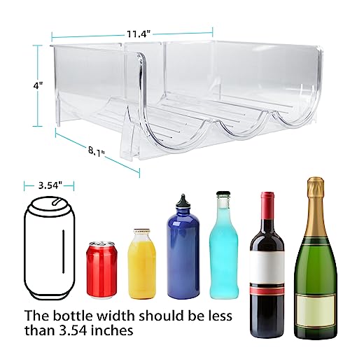 Golemas Water Bottle Organizer, Plastic Stackable Wine Storage Rack, Clear Kitchen Fridge Kitchen Cabinet Bottle Holder for Tumbler, Travel Mag,
