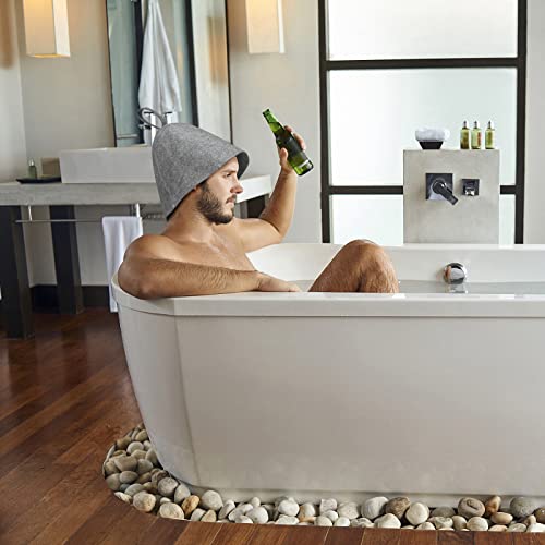 Sauna Hat Felt Sauna Hat Grey Sauna Hat Heat Resistant Shower Cap for Women Men Head Protection