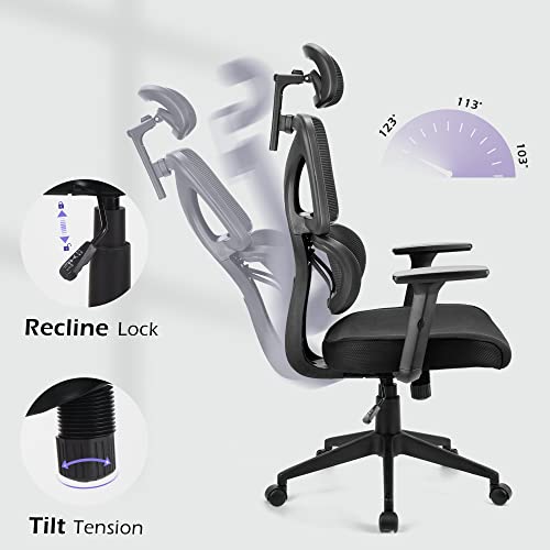 Play haha.Back Friendly Office Chair Ergonomic Desk Chair Swivel Chair With Adjustable Lumbar Support Headrest And Armrest Height Adjustment and