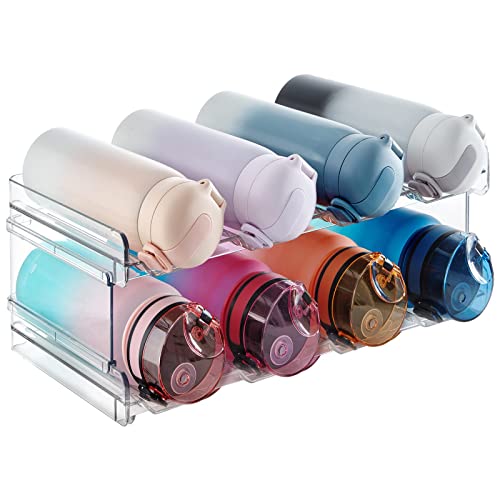 Lifewit Stackable Water Bottle Organiser for Cupboard, Freezer, Pantry, Plastic Cup Holder, Bottle Storage, Wine Racks for Kitchen Tabletop, Offi