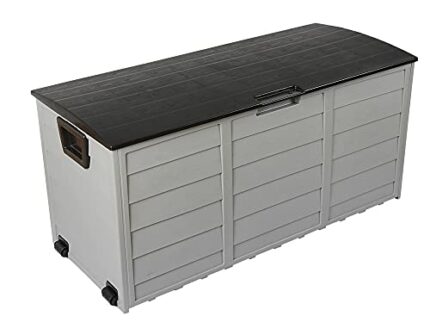 1 Click Buy Outdoor Garden Plastic Storage Utility Chest Cushion Shed Box - Ideal for Outdoor Cushions, Parcels Tools Toys Shed Overflow (290L, B