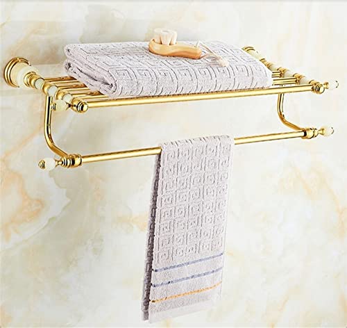 HIGOH Towel Racks, Bathroom Towel Rack Wall Mounted Towel Holder,Copper Bath Hardware Solid Brassjade Accessories Towel Rack/Bar,Towel Holder