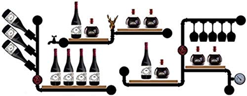 NEOCHY Wine Rack Modern Wall-Mounted Bar Bar Hanging Decoration Retro Modern Wall-Mounted Floating Hanging Wine Glass Bottle Rack