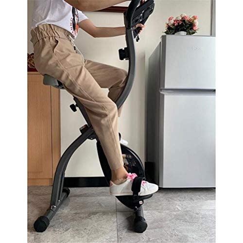 n/a Home Folding Exercise Bike, Upright Bike With Magnetic Tension And Pulse Grips, Foldable Magnetic Control Upright Pedal Bicycle