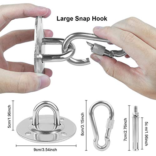 Heavy Duty Swing Hangers 500KG Capacity Stainless Steel Hammock Hook,Ceiling Hook,Suspension Hooks with Screws for Hanging Chair Yoga Swing Sets