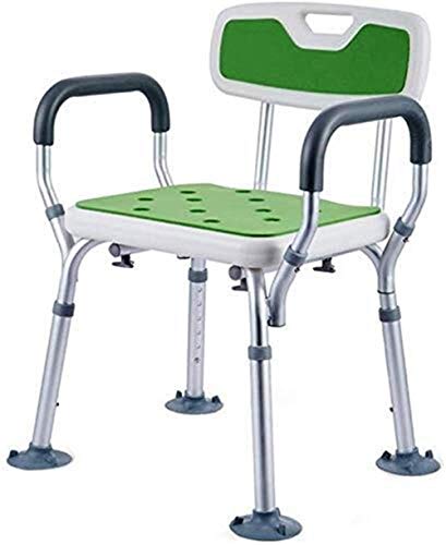 Bath Stools,Shower Stool Bathroom Chair with Armrests Lightweight Aluminum with Backrest Non-Slip Height Adjustable Capacity 200 Kg
