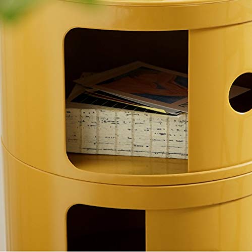 N/A Round Storage Unit Plastic Cabinet Bedside Table for Home Corridor Bathroom Bedroom