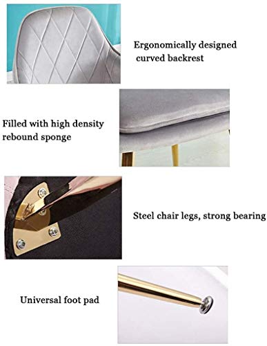 Modern Kitchen Dining Room Chairs Kitchen Dining Chairs Living Room Armchair with Metal Legs Velvet Seat And Backrests Kitchen Living Room Lounge