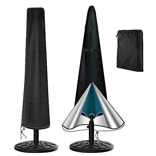 Parasol Cover, 210D Garden Umbrella Covers with Waterproof Zipper and Adjustable Drawstring, Parasol Protector for 7ft to 10ft Outdoor Umbrella,