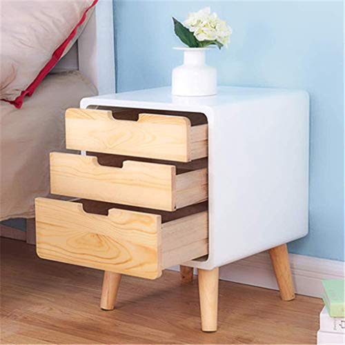 JYDQM Nightstand with Storage Drawer,Fashion Storage Cabinet Bedroom Bedside ,Solid Wood Legs Living Room Bedroom Furniture