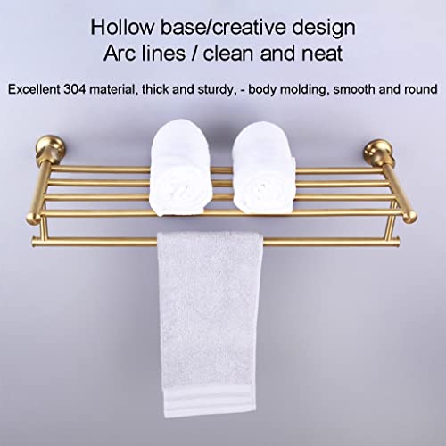 HIGOH Towel Racks, Bathroom Towel Rack Wall Mounted Towel Holder,Brushed Double Towel Rack,Bathroom Shelf,Bathroom Storage Towel Holder
