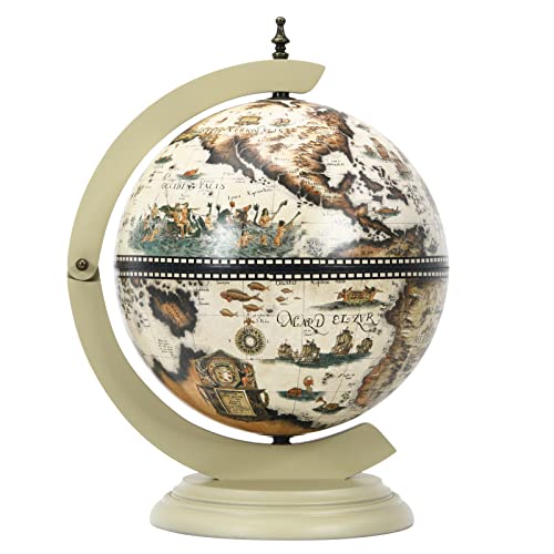 GiantexUK Tabletop Globe Shaped Wine Stand, Mini Wooden Wine Beverage Bottle Holder, Bar Storage Cabinet for kitchen, Dining Room and Living Room