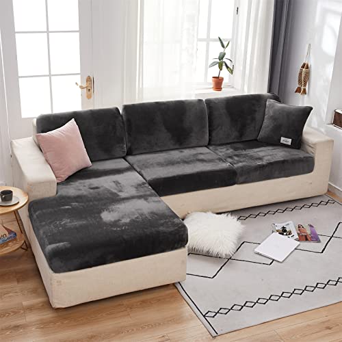 jianyana Universal Velvet Stretch Cushion Cover, Non-Slip Stretch Sofa Cushion Cover, Sectional Couch Cover, Elastic Furniture Protector Cover (d