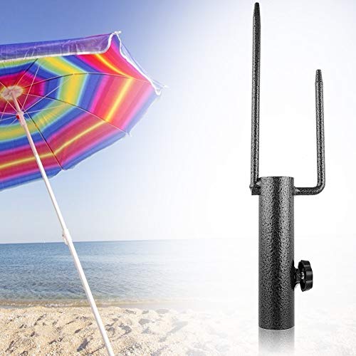 Ejoyous Parasol Anchor, Heavy Duty Metal Parasol Anchor Parasol Stand Sand Screw Stand for Umbrella Outdoor Fishing Rods 15 inch