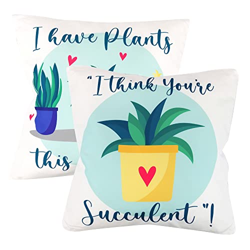 Gardenwize - Pack of 2 Outdoor Scatter Cushions, Garden Furniture Cushions - Covers & Pillows (Gold Palm)