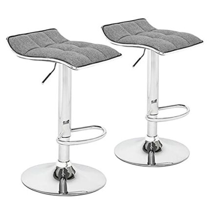 WALNUT 2 Soft-Packed Square Board Curved Foot Bar Stools Cotton And Linen Fabric Bar Stools Spa Tattoo Massage Salon Furniture