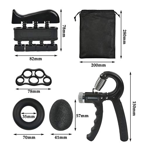 CENBEN 5 PCS Hand Grip Strengthener Set Strength Training Equipment Forearm Finger Exerciser, Finger Stretcher, Adjustable Hand Gripper, Exercise