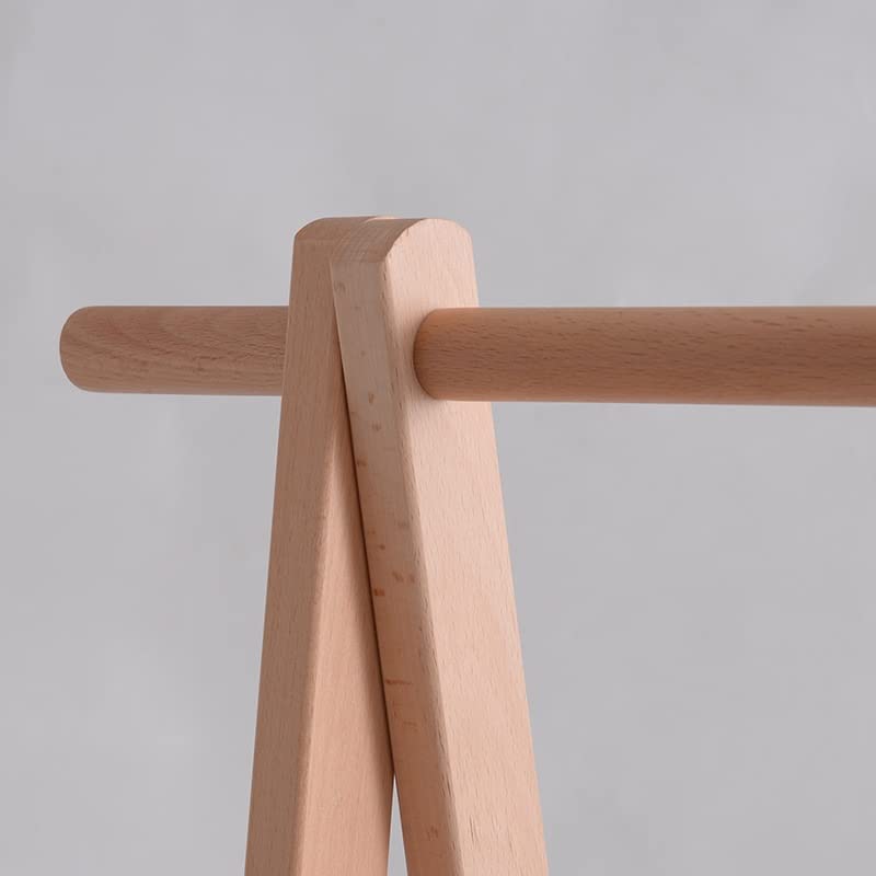 LUKEO Clothing Rack Stand Coat Rack Wood Floor Hanger Simple Foldable Hanger Home Simple Bedroom Floor Hanger (Color : Argento, Size : 120 * 150