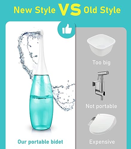 Portable Bidet 450ml/ 15oz Green Bidet Portable Travel Bidet Hygiene Care, Perineal Bottle for Postpartum Essentials, Perineal, and Pregnancy Cle