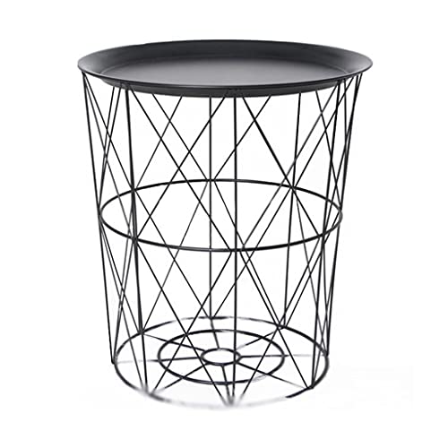 JYDQM Iron Bedside Table Minimalist Metal Small Table Bedroom Personality Small Coffee Table (Color : Rose gold+white, Size : L)