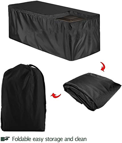 ELR Patio Deck Box Cover, 210D Waterproof Deck Box Defender Cover Dustproof Outdoor Storage Deck Boxes Covers for All-Season (L: 62.2x29.92x27.95