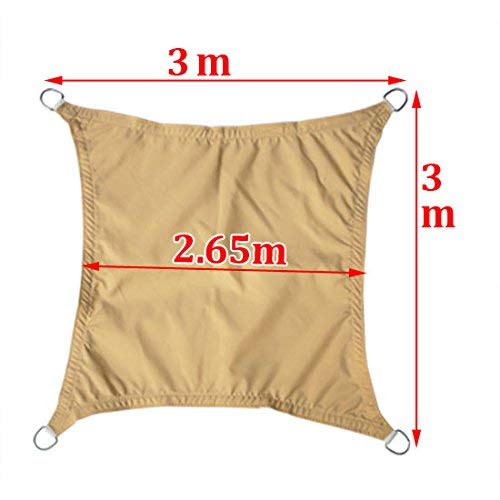 Greenbay Sand Patio Anti-UV Shade Sail - 3x3m Square - Gazebo Sail Awning Canopy