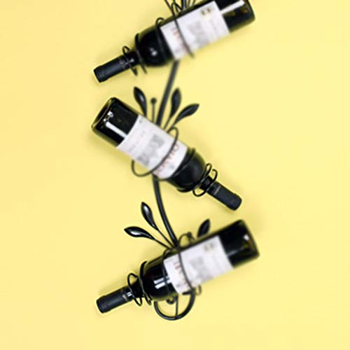 LIUZH European Creative Bar Counter Wine Rack, Wall Wine Rack Wall Hanging Wine Rack, Black